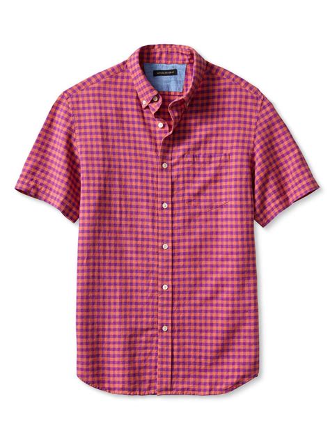 banana republic men's short sleeve shirts|banana republic linen button down.